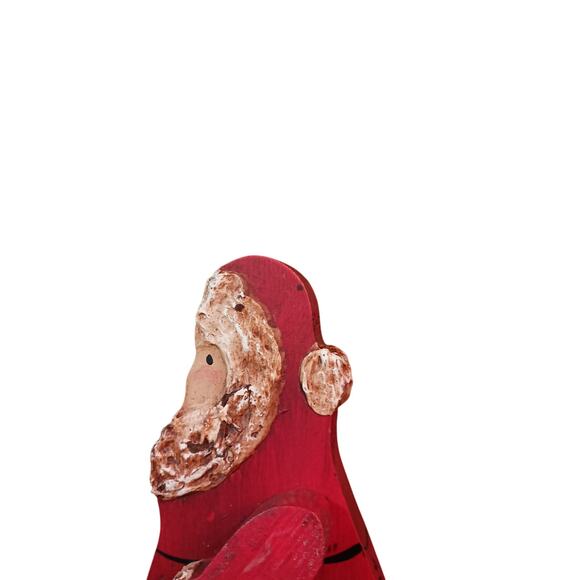 Handmade Christmas Wooden Santas Hand Painted 2 Unique, One of a Kind pieces - Picture 10 of 12